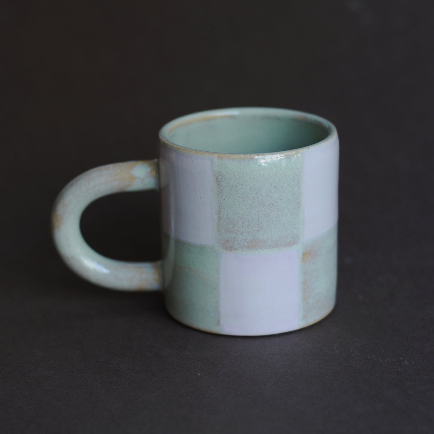 Peppermint and Lilac Check Mug