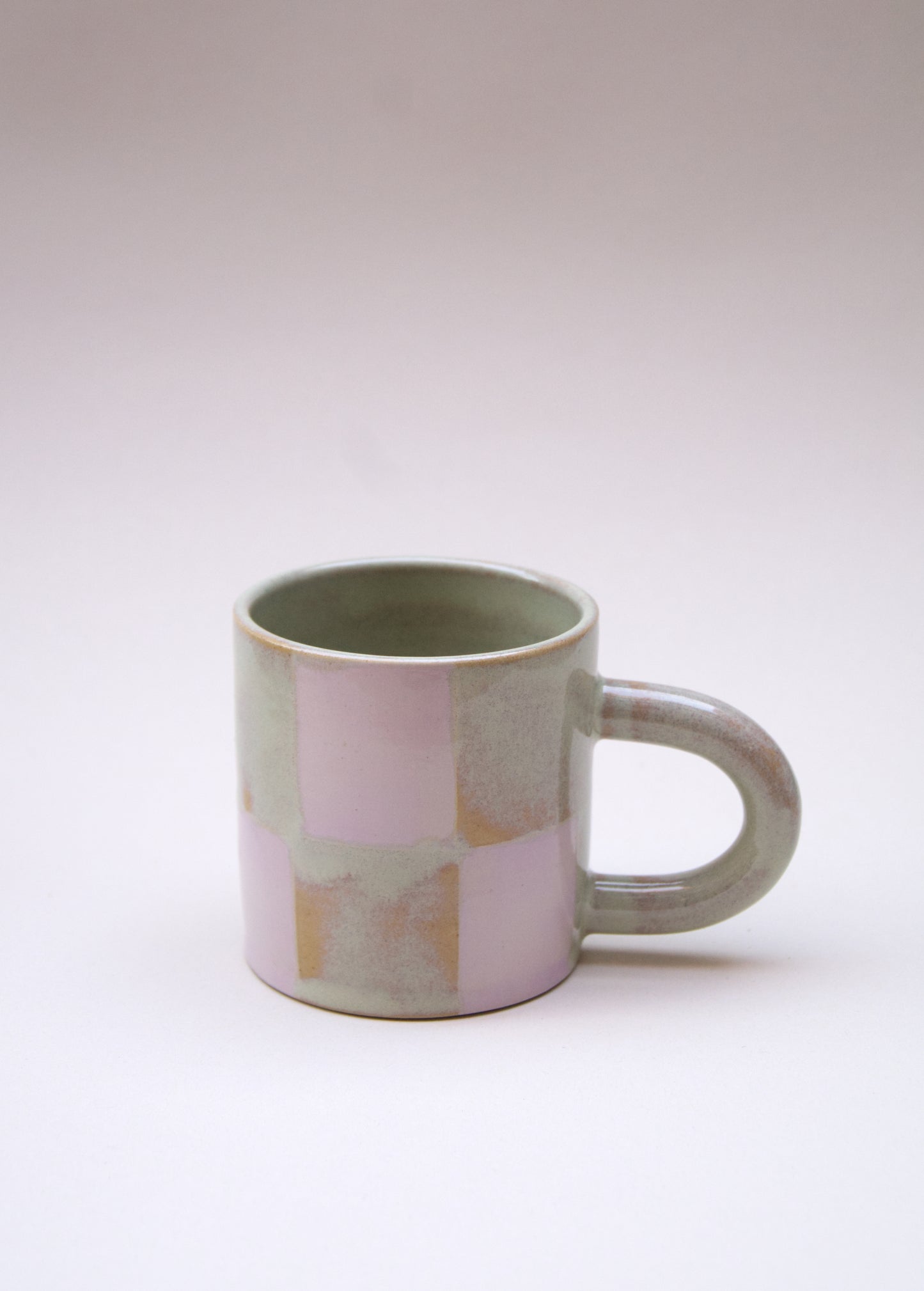 Checkered mug - Peppermint and lilac